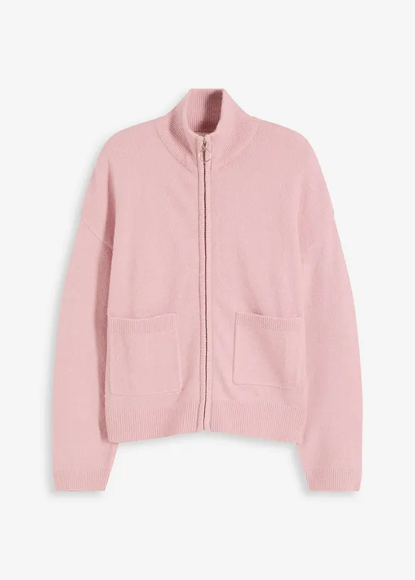 Pletený kabátek se zapínáním na zip, bonprix