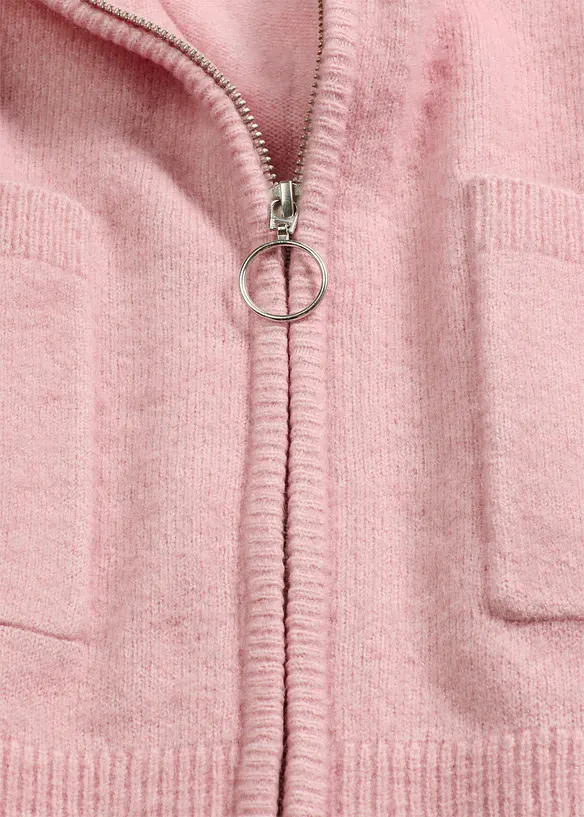 Pletený kabátek se zapínáním na zip, bonprix