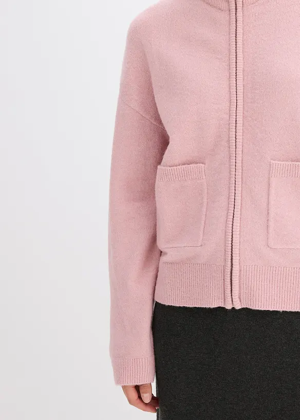 Pletený kabátek se zapínáním na zip, bonprix