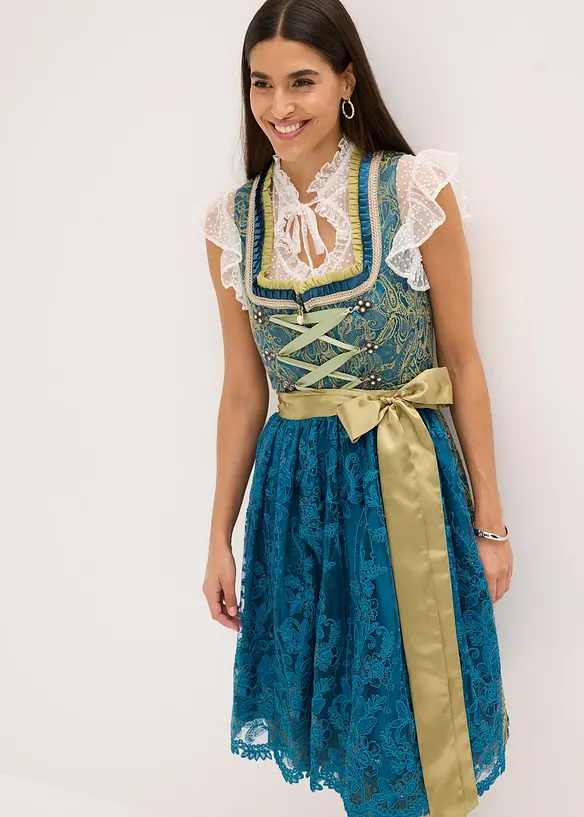 Dirndl se zástěrou s flitry (2dílná souprava), bonprix