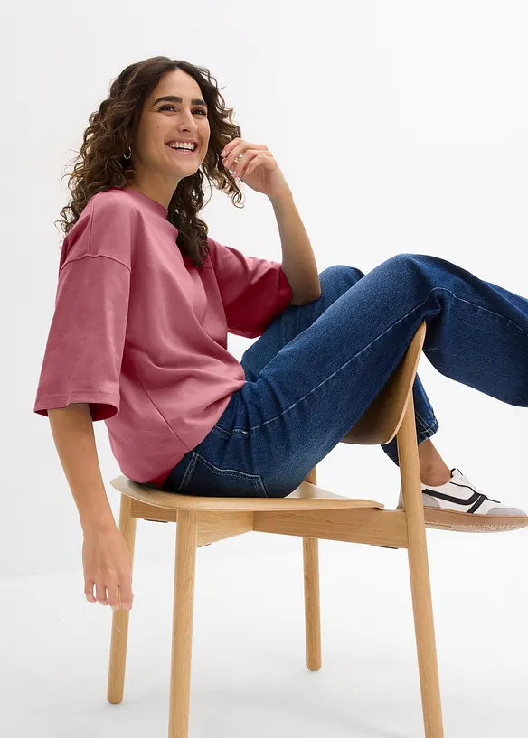 Oversize tričko z čisté těžké organické bavlny, bonprix