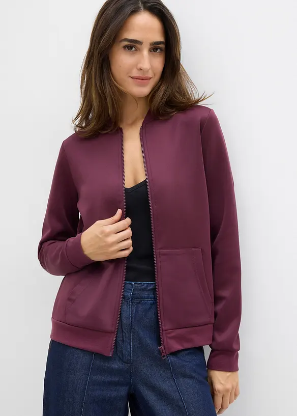 Mikina se zapínáním na zip, z materiálu scuba, bonprix