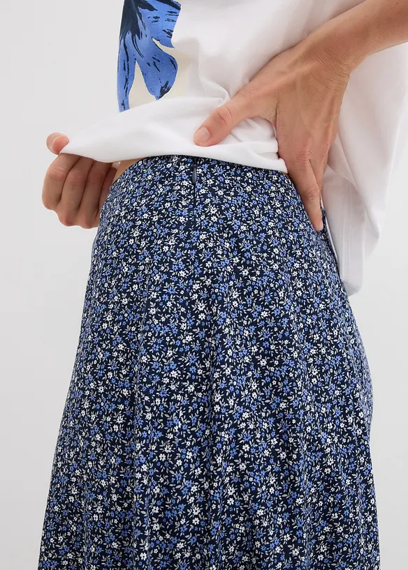 Midi sukně ze splývavé viskózy, bonprix