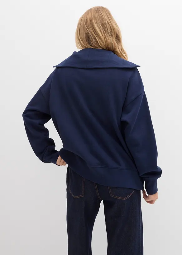 Mikina s límcem na zip, z měkké bavlněné směsi, bonprix