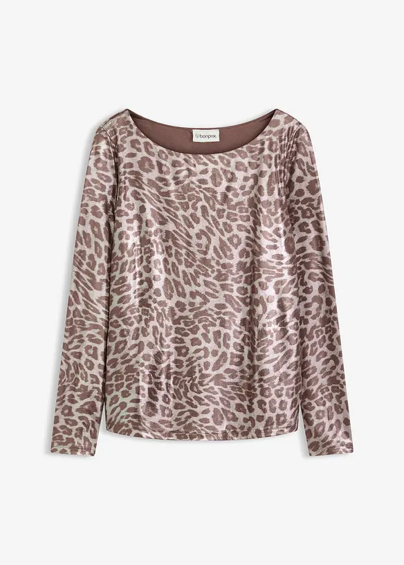 Tričko s lesklým leopardím potiskem, bonprix