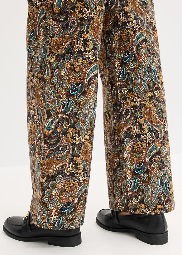 Strečové kalhoty Wide Leg, s bavlnou, bonprix