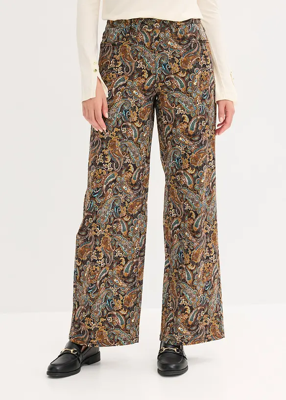 Strečové kalhoty Wide Leg, s bavlnou, bonprix