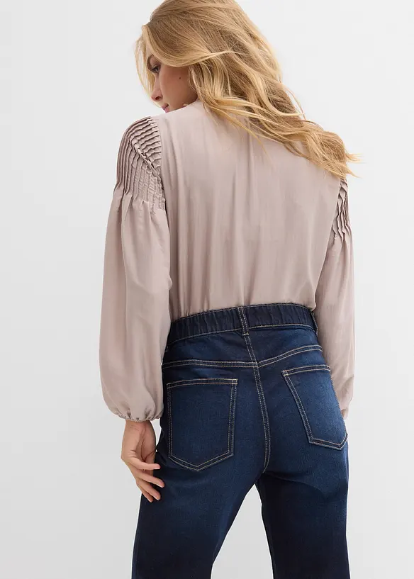 Džíny Straight, High Waist, s detaily na kapsách, bonprix