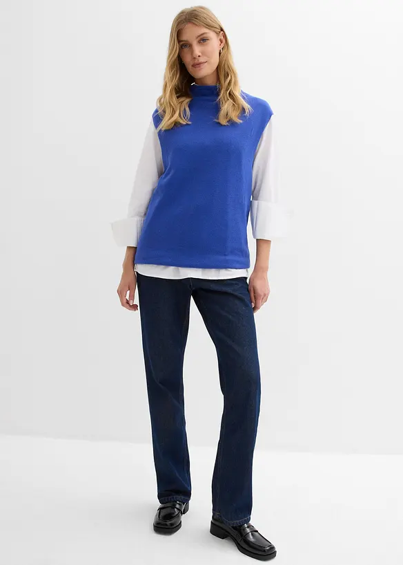 Džíny Straight, High Waist, Long, z organické bavlny, bonprix