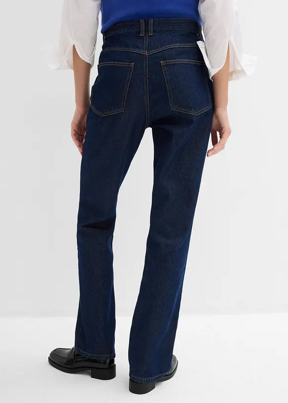 Džíny Straight, High Waist, Long, z organické bavlny, bonprix