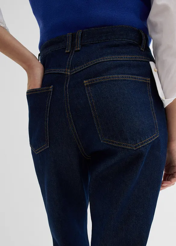 Džíny Straight, High Waist, Long, z organické bavlny, bonprix