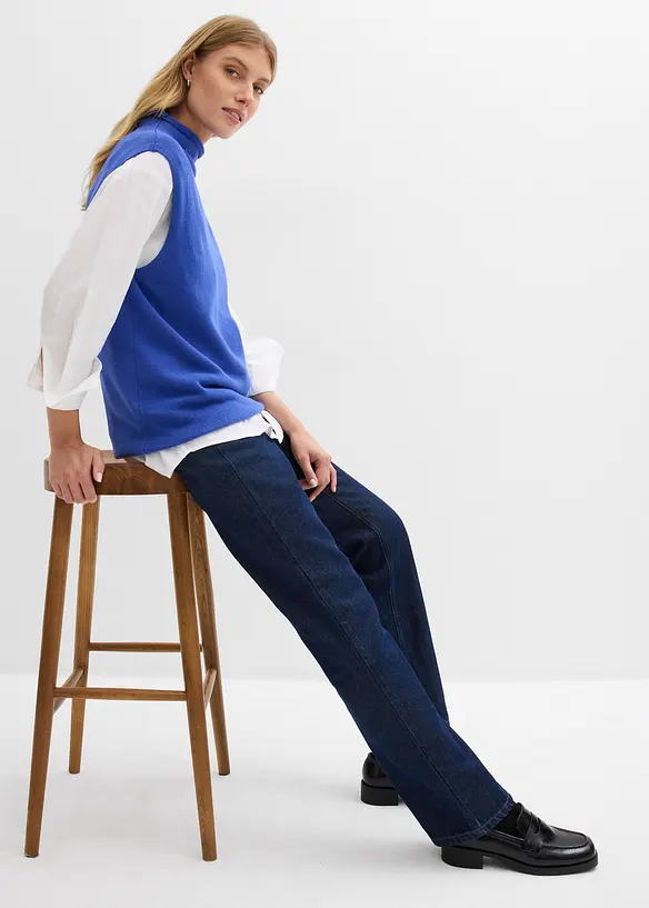 Džíny Straight, High Waist, Long, z organické bavlny, bonprix