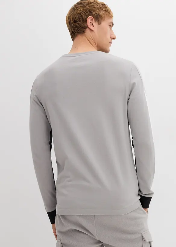 Triko s dlouhým rukávem, z elastické bavlněné směsi, Slim Fit, bonprix