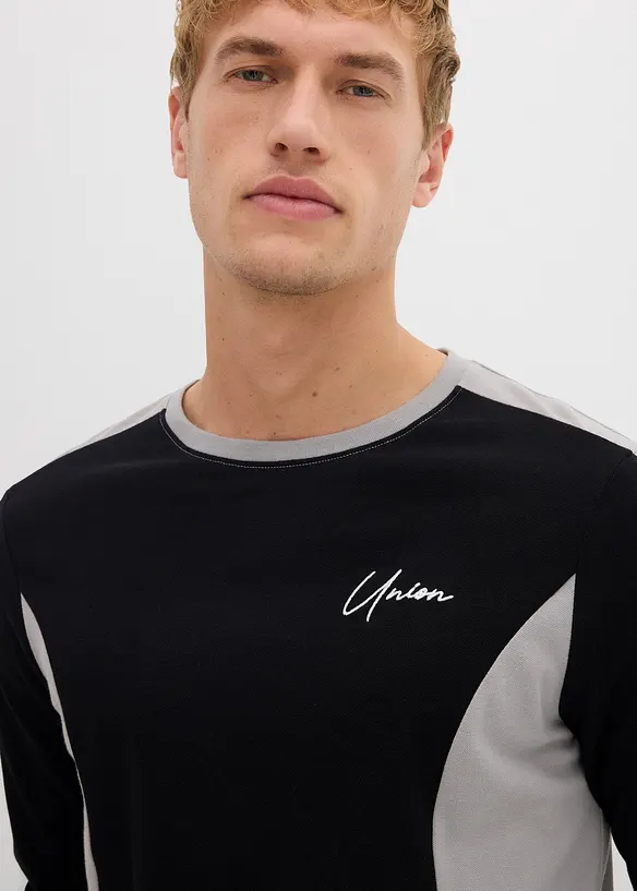 Triko s dlouhým rukávem, z elastické bavlněné směsi, Slim Fit, bonprix