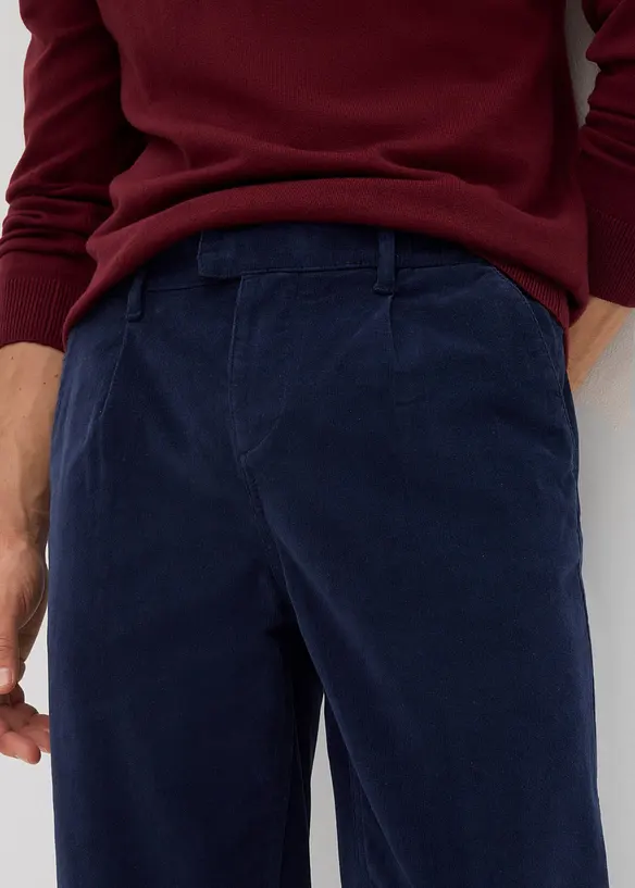 Strečové manšestrové kalhoty s organickou bavlnou, Regular Fit, Tapered, bonprix
