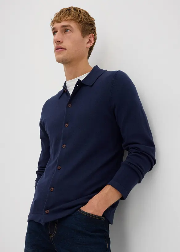 Rozepínací svetr z jemné pleteniny s luxusní merino vlnou, Slim Fit, bonprix