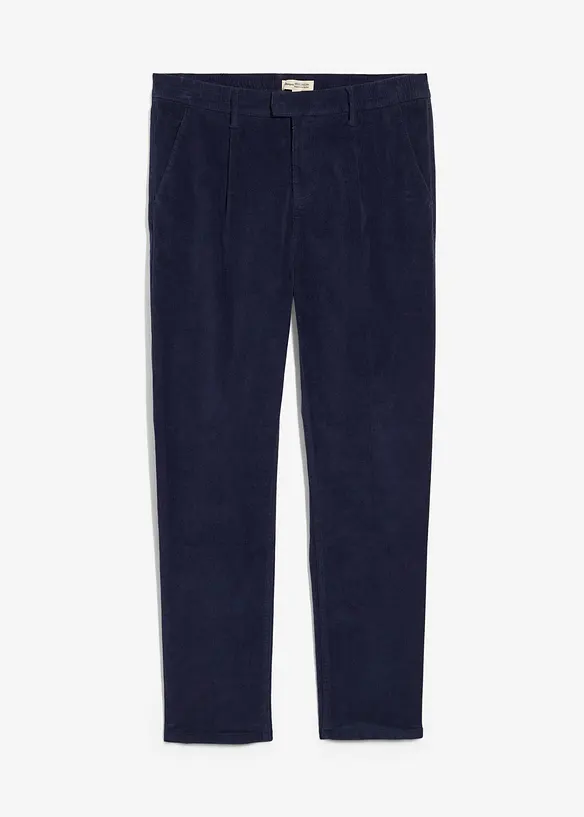Strečové manšestrové kalhoty s organickou bavlnou, Regular Fit, Tapered, bonprix