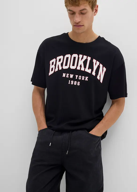 Kalhoty bez zapínání, Relaxed Fit, z čistého bavlněného kepru, Tapered, bonprix