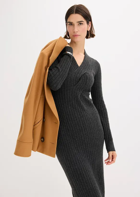 Pletené šaty s podílem vlny, bonprix