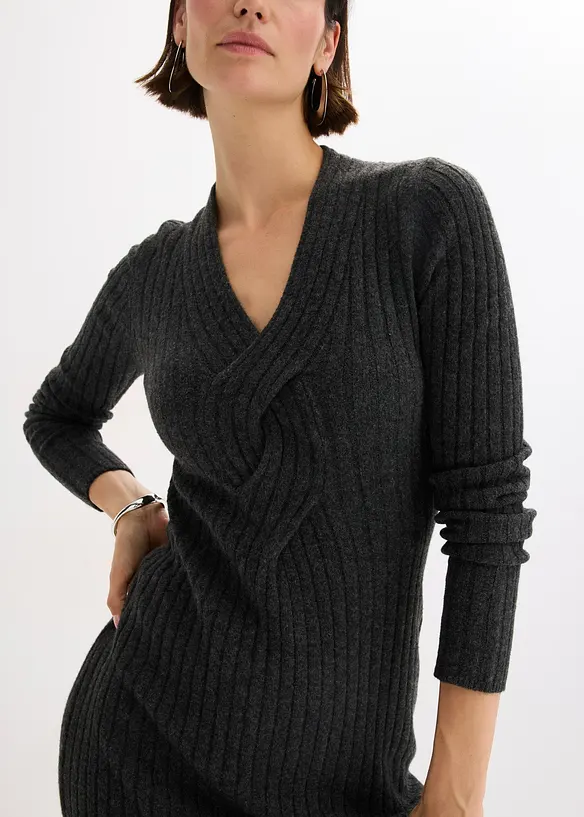 Pletené šaty s podílem vlny, bonprix