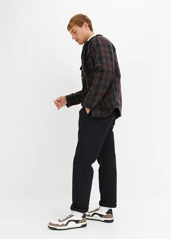 Strečové chino kalhoty Relaxed Fit s organickou bavlnou, Straight, bonprix