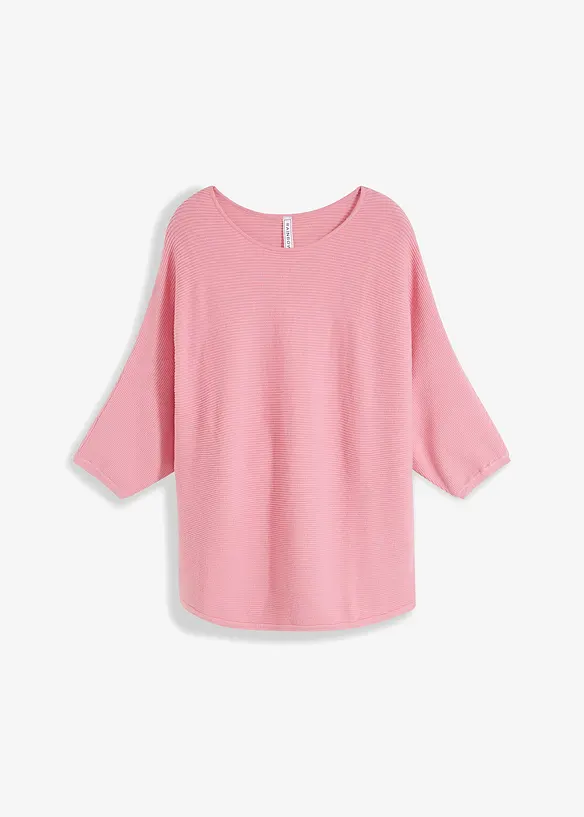 Oversize žebrovaný svetr ze směsi s viskózou, bonprix