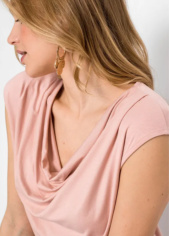 Tričko s výstřihem zvaným voda, z viskózové směsi, bonprix