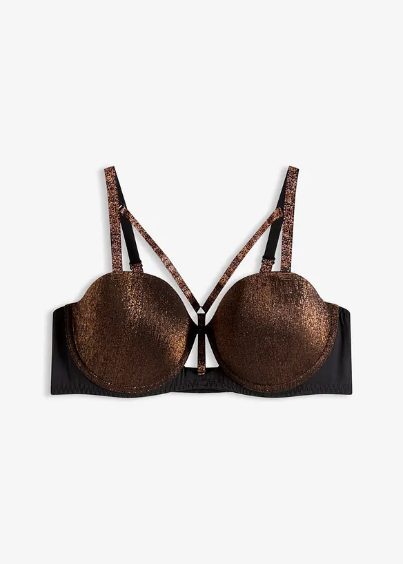Balkonetová podprsenka z třpytivého materiálu, bonprix