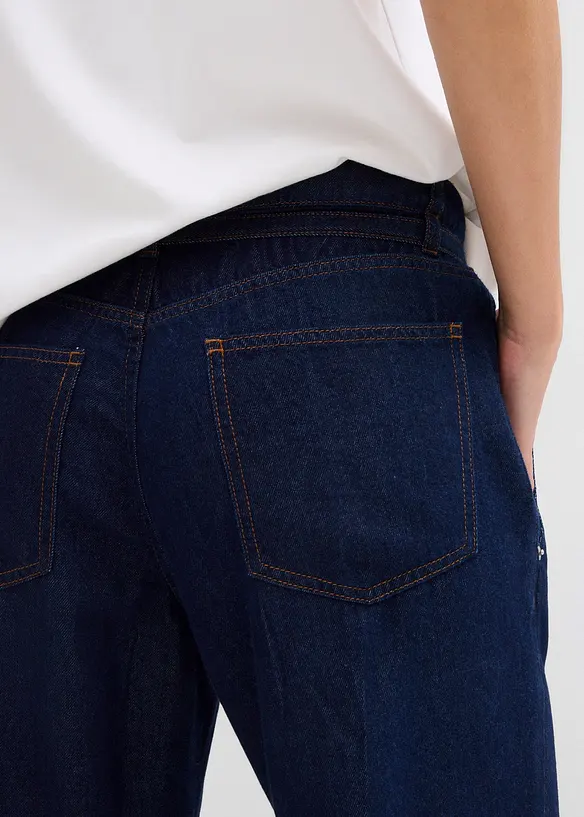 Džíny Wide Leg, Mid Waist, s páskem, bonprix