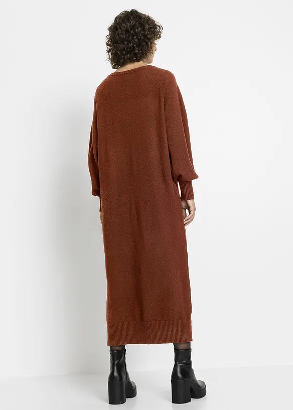 Oversize pletené šaty v délce midi, bonprix