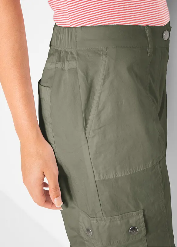 Bavlněné cargo džíny, Mid Waist, bonprix