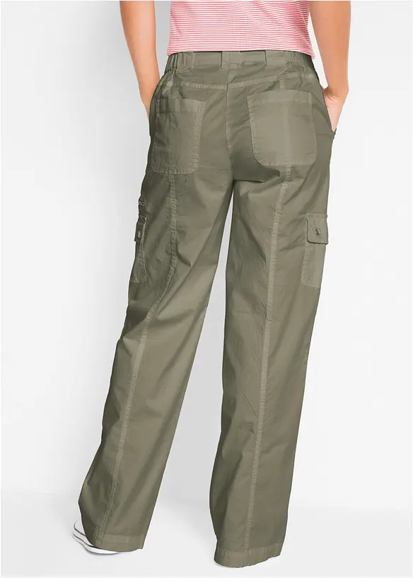 Bavlněné cargo džíny, Mid Waist, bonprix