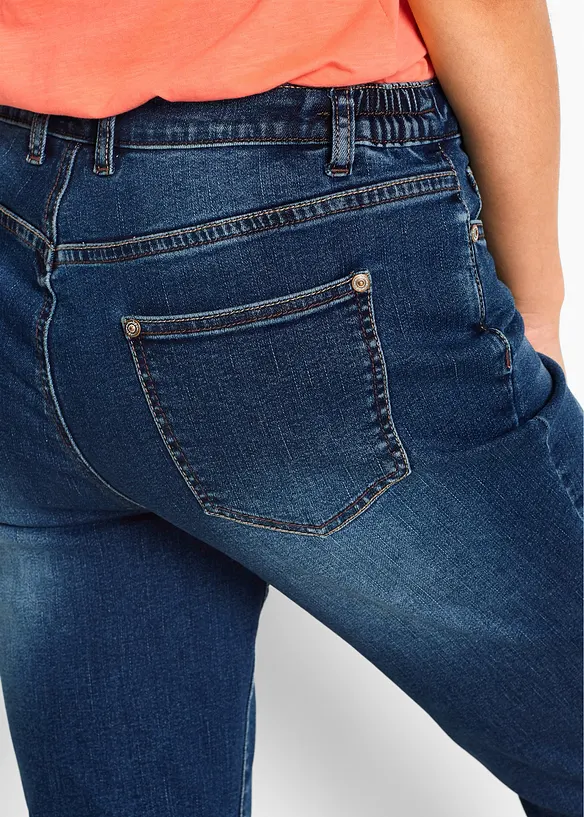 Džínové bermudy Mid Waist, pohodlný pas, bonprix
