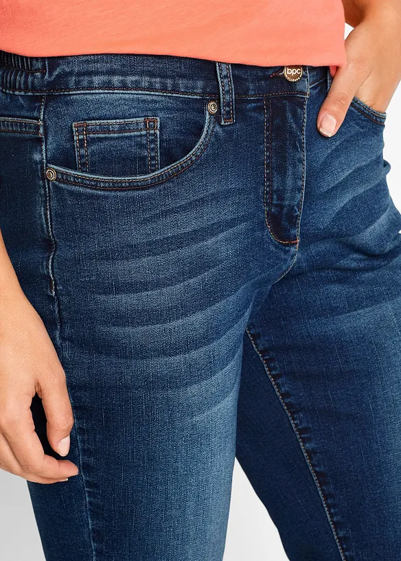 Džínové bermudy Mid Waist, pohodlný pas, bonprix