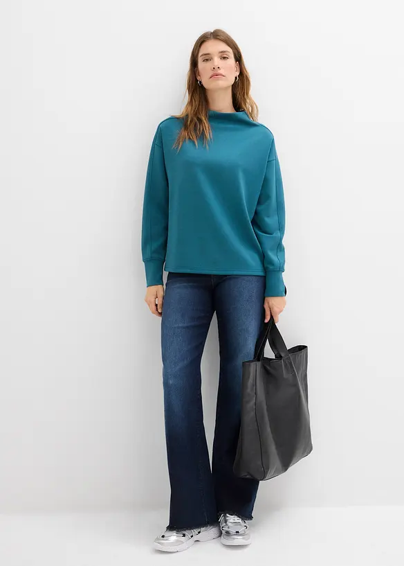 Oversize mikina z měkkého materiálu scuba, bonprix