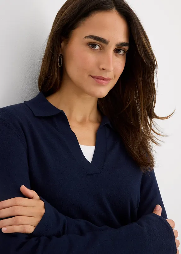 Triko polo z jemné viskózy, bonprix