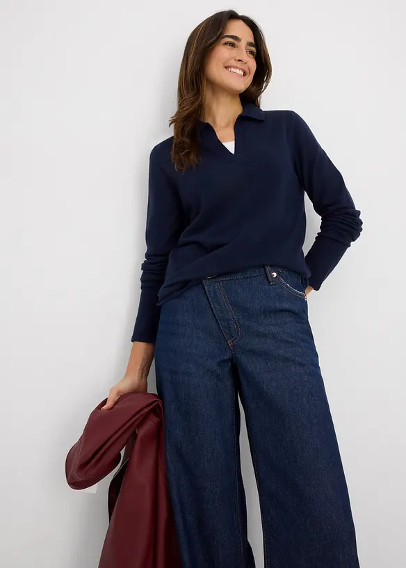 Triko polo z jemné viskózy, bonprix