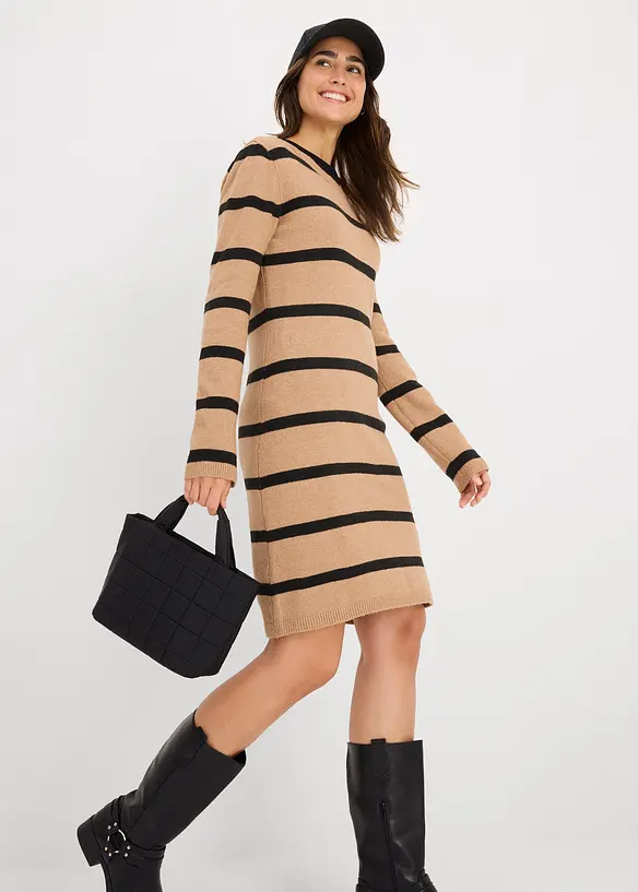 Přiléhavé pletené šaty, bonprix