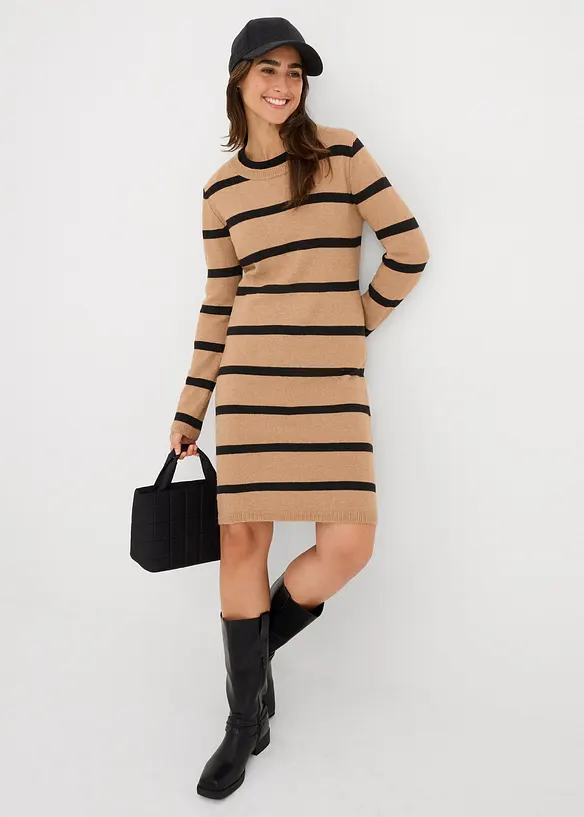 Přiléhavé pletené šaty, bonprix