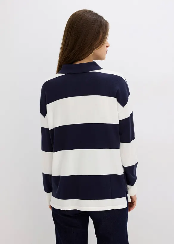 Oversize svetr s polo límečkem, bonprix