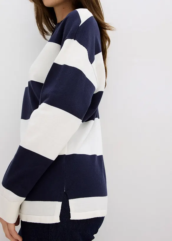 Oversize svetr s polo límečkem, bonprix