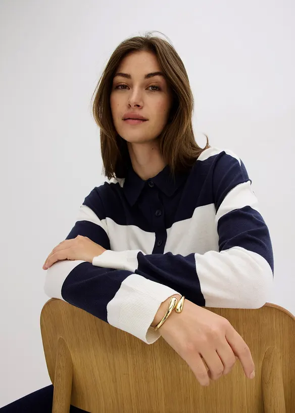 Oversize svetr s polo límečkem, bonprix
