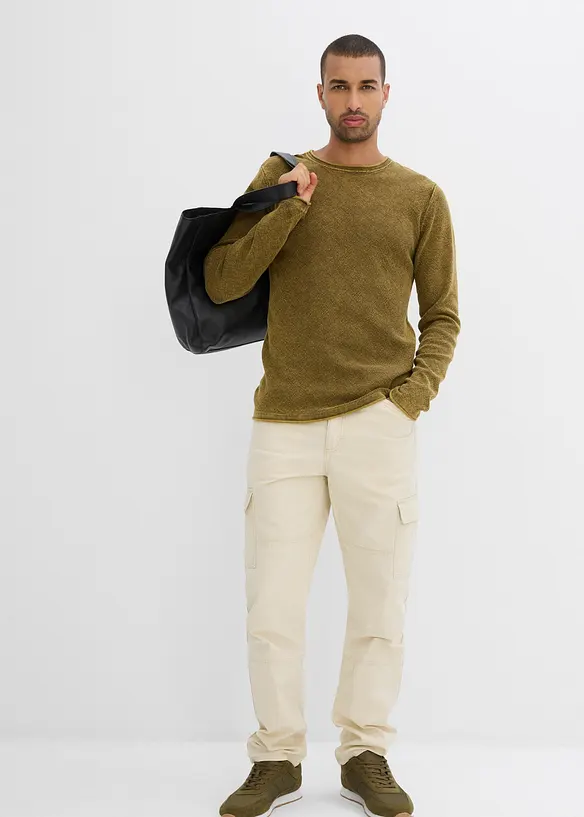 Svetr se sepraným vzhledem, Slim Fit, bonprix