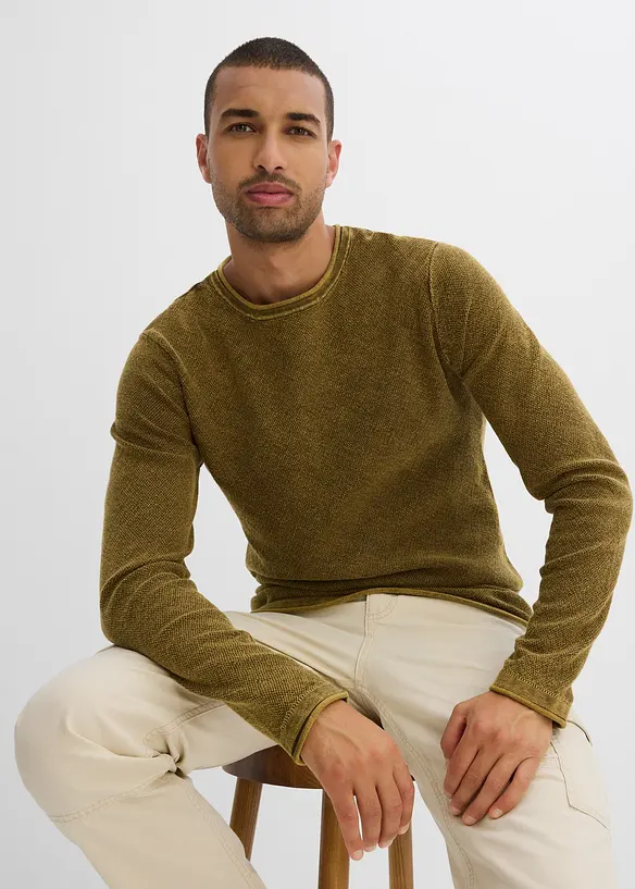 Svetr se sepraným vzhledem, Slim Fit, bonprix