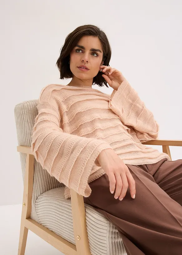 Oversize svetr, polotransparentní, bonprix