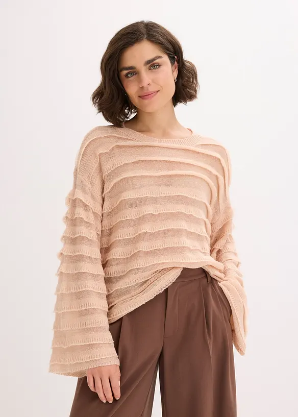 Oversize svetr, polotransparentní, bonprix