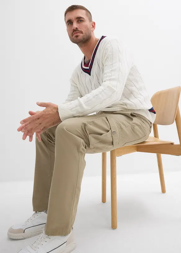Cargo kalhoty Regular Fit z čisté bavlny, Straight, bonprix