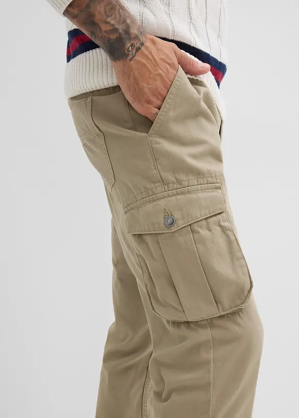 Cargo kalhoty Regular Fit z čisté bavlny, Straight, bonprix