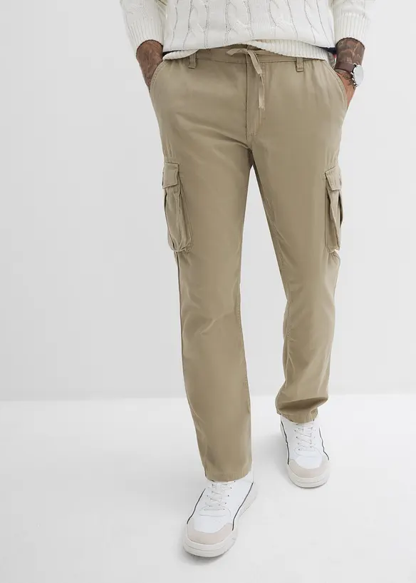 Cargo kalhoty Regular Fit z čisté bavlny, Straight, bonprix