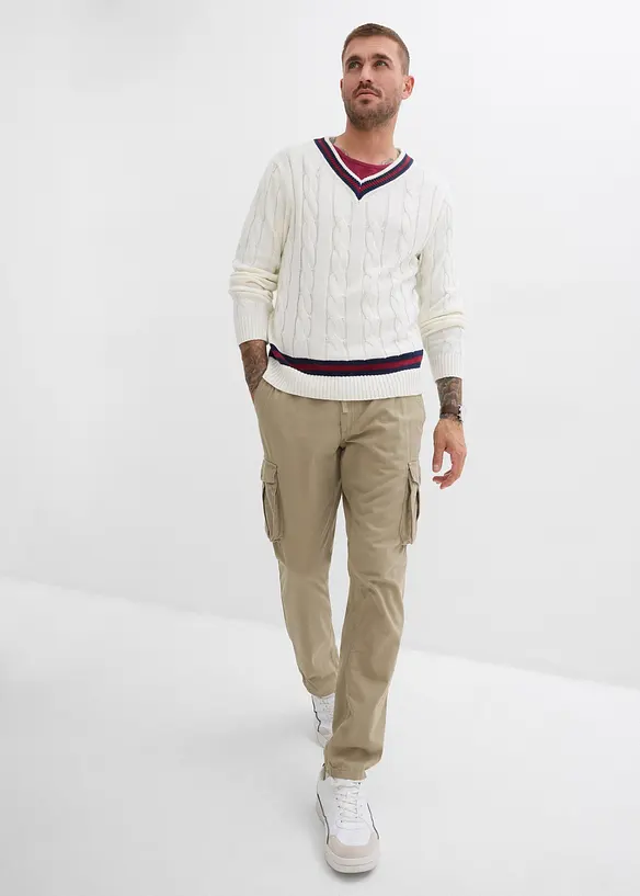 Cargo kalhoty Regular Fit z čisté bavlny, Straight, bonprix